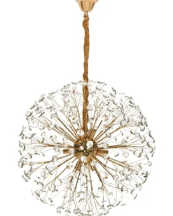 Discount Beliani Lampadario TIMANE Vetro Ottone Oro Trasparente