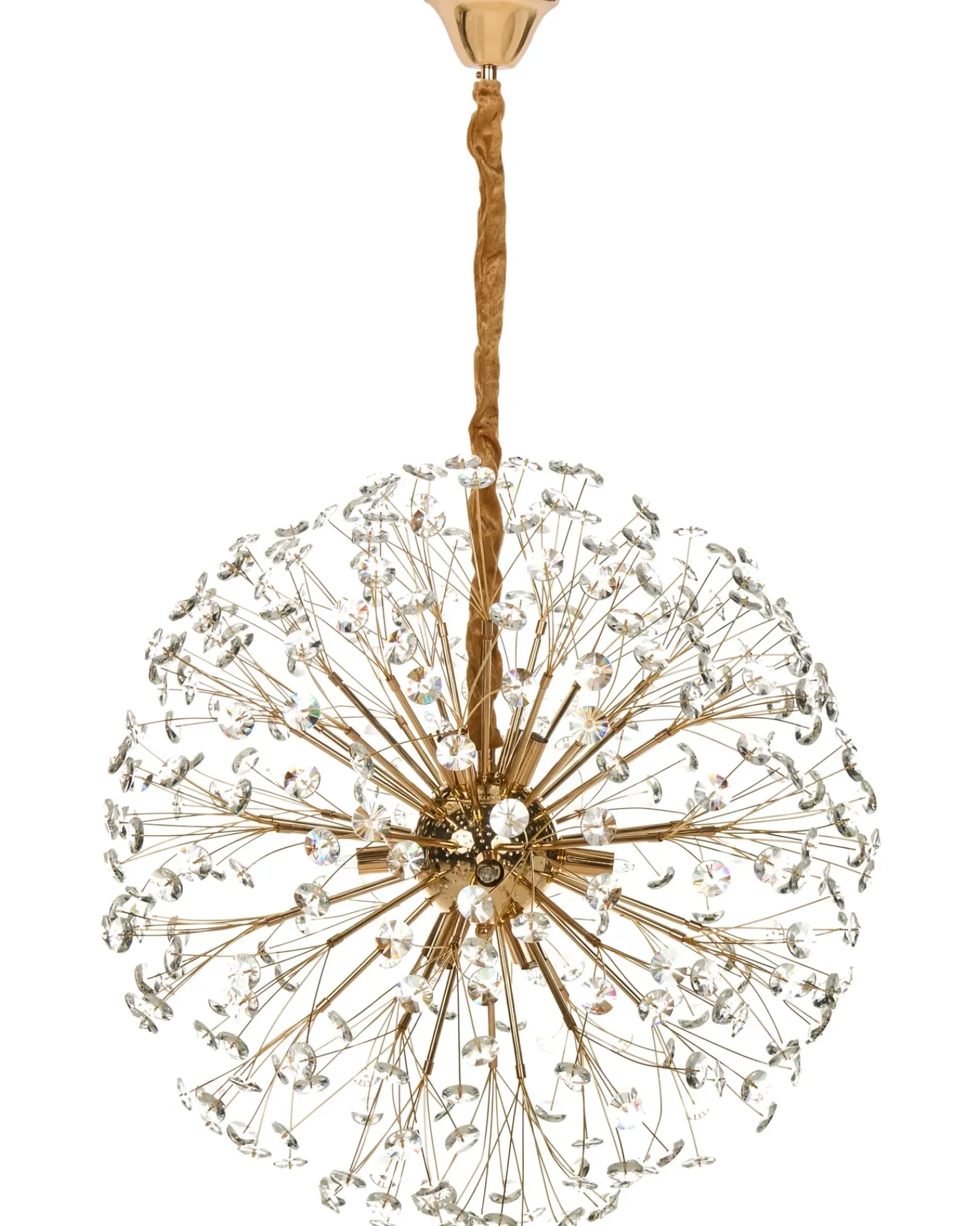 Discount Beliani Lampadario TIMANE Vetro Ottone Oro Trasparente