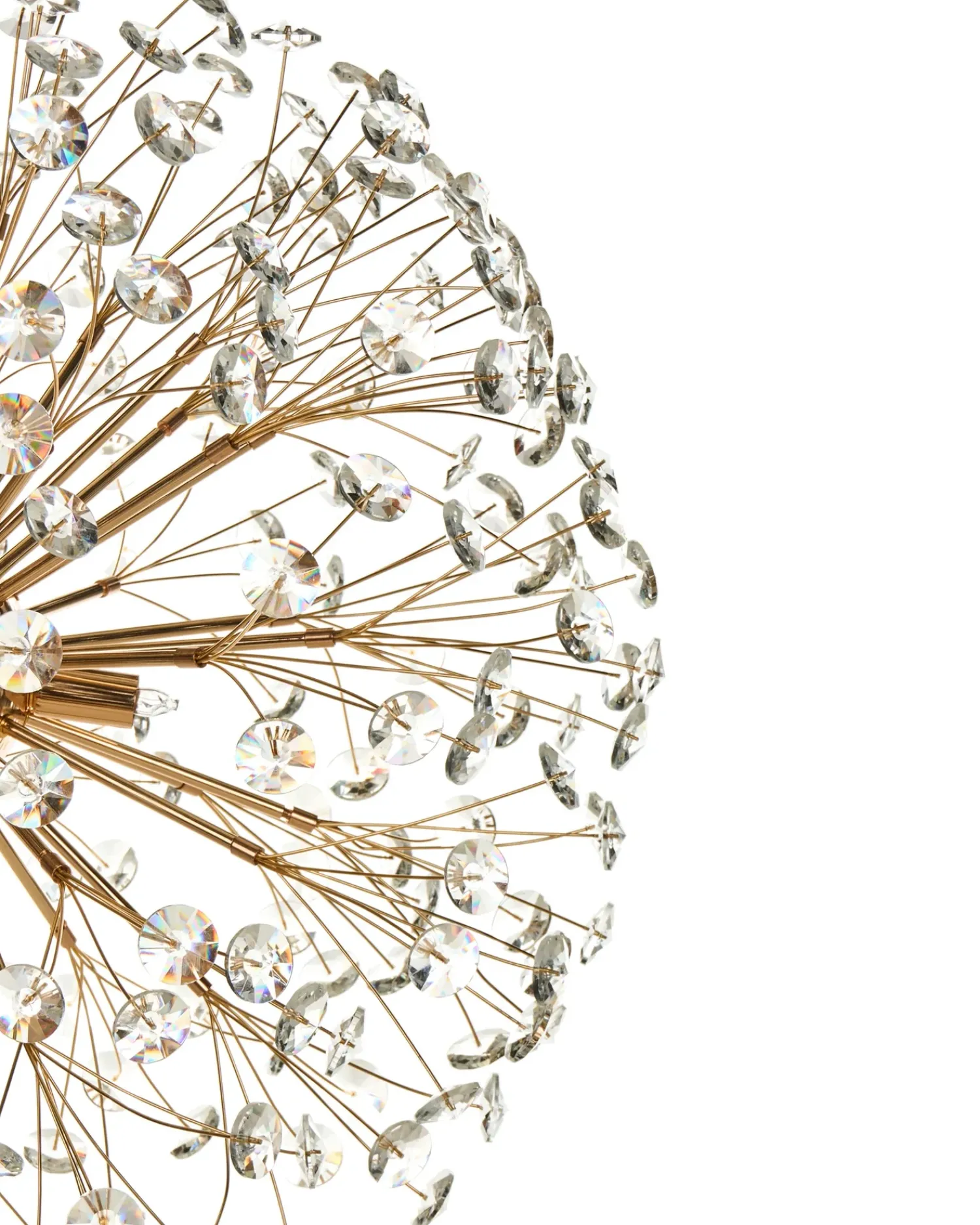 Discount Beliani Lampadario TIMANE Vetro Ottone Oro Trasparente