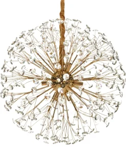 Discount Beliani Lampadario TIMANE Vetro Ottone Oro Trasparente