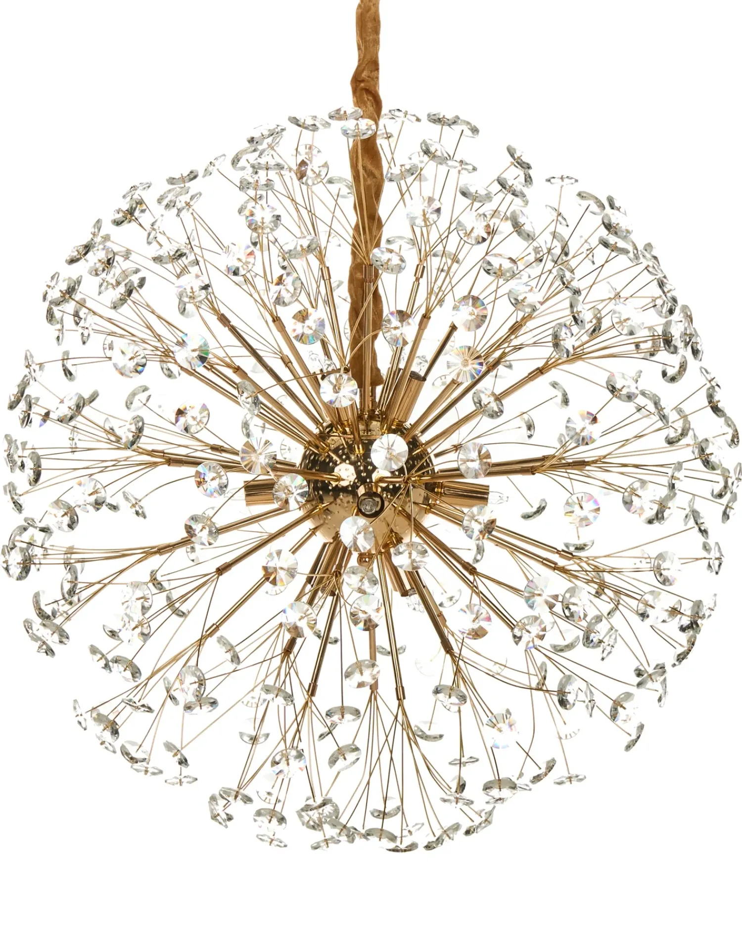 Discount Beliani Lampadario TIMANE Vetro Ottone Oro Trasparente