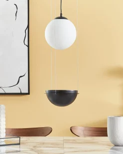 Outlet Beliani Lampadario TOBINS Vetro Nero