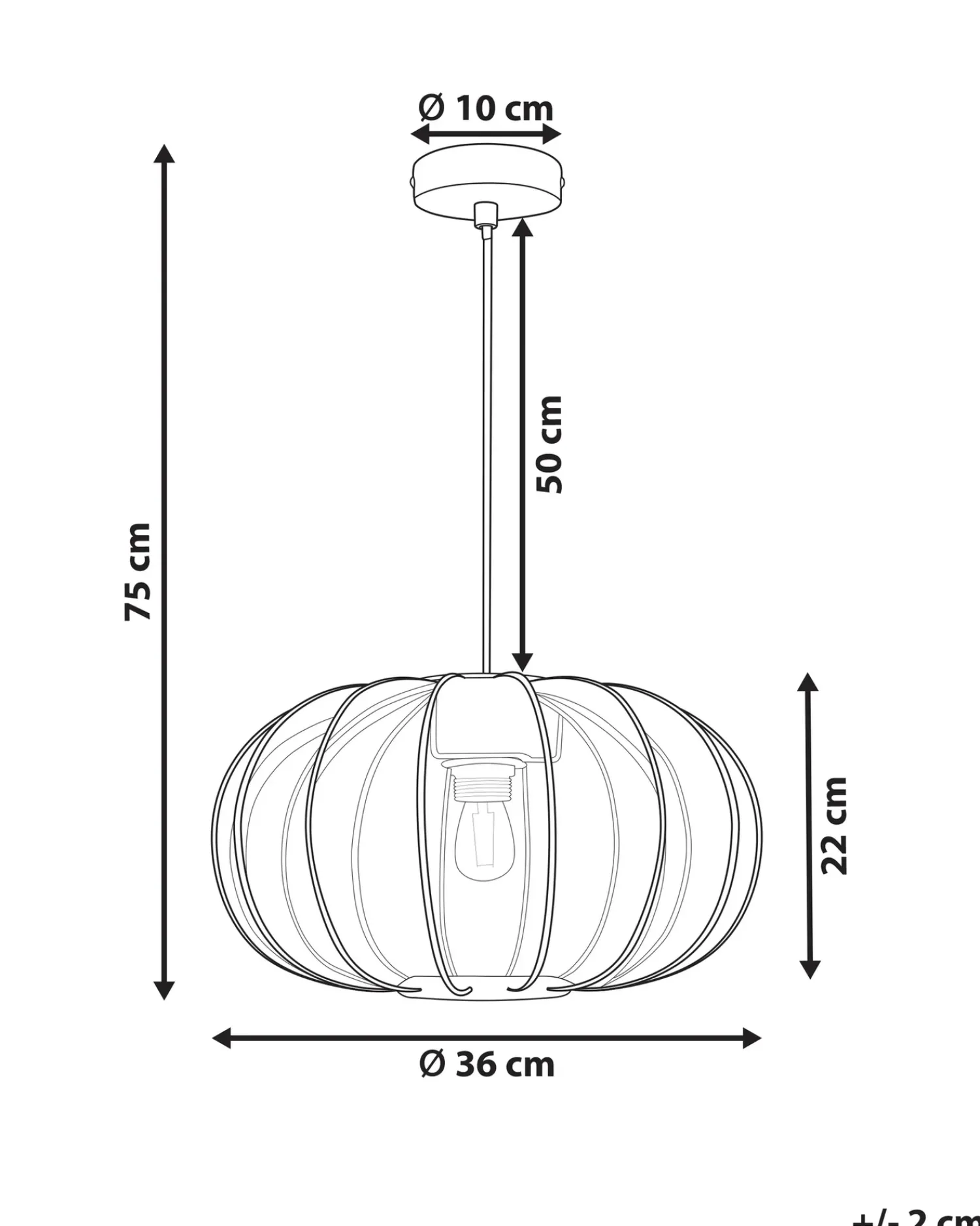 Beliani Lampadario TOCUYO Nero