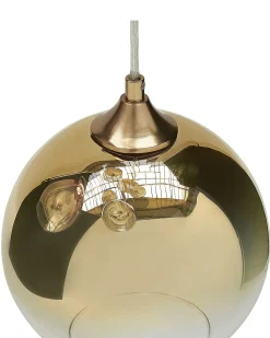New Beliani Lampadario TOOMA Vetro Ottone Ottone Rame Argento Multicolore