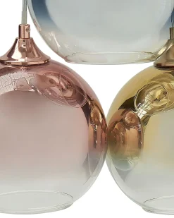 New Beliani Lampadario TOOMA Vetro Ottone Ottone Rame Argento Multicolore