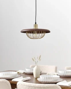 New Beliani Lampadario TORDILLO Metallo Oro Marrone Oro
