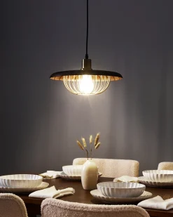 New Beliani Lampadario TORDILLO Metallo Oro Marrone Oro
