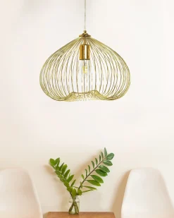 Beliani Lampadario TORDINO Metallo Oro