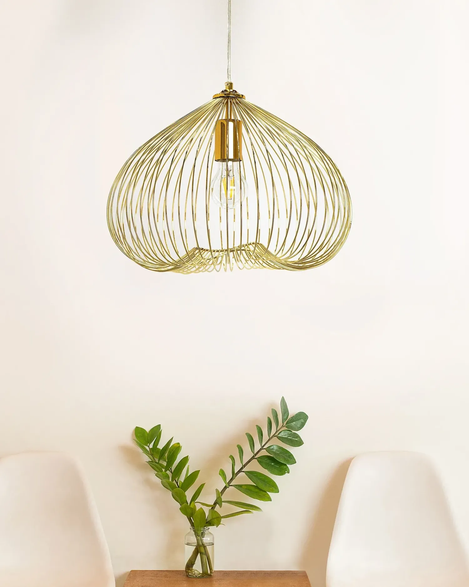 Beliani Lampadario TORDINO Metallo Oro