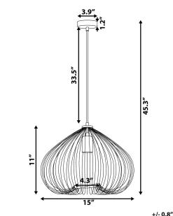 Clearance Beliani Lampadario TORDINO Metallo Rame