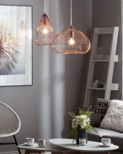 Clearance Beliani Lampadario TORDINO Metallo Rame