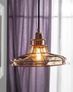 Sale Beliani Lampadario TORRE Vetro Rame