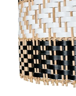 Clearance Beliani Lampadario TURABO Rattan Nero/Bianco Bianco Naturale Nero