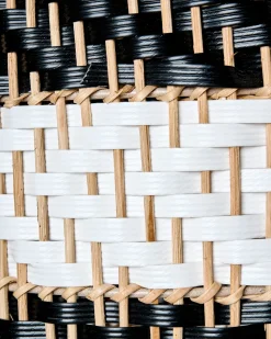 Clearance Beliani Lampadario TURABO Rattan Nero/Bianco Bianco Naturale Nero