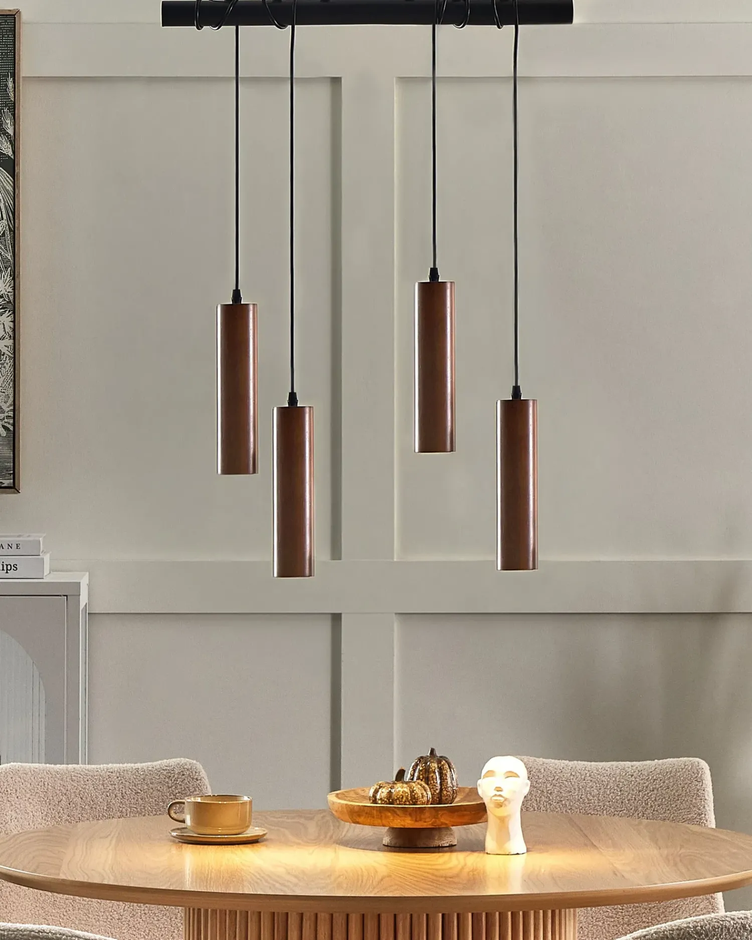 Best Beliani Lampadario TUTAKI Legno di quercia Nero Marrone Nero