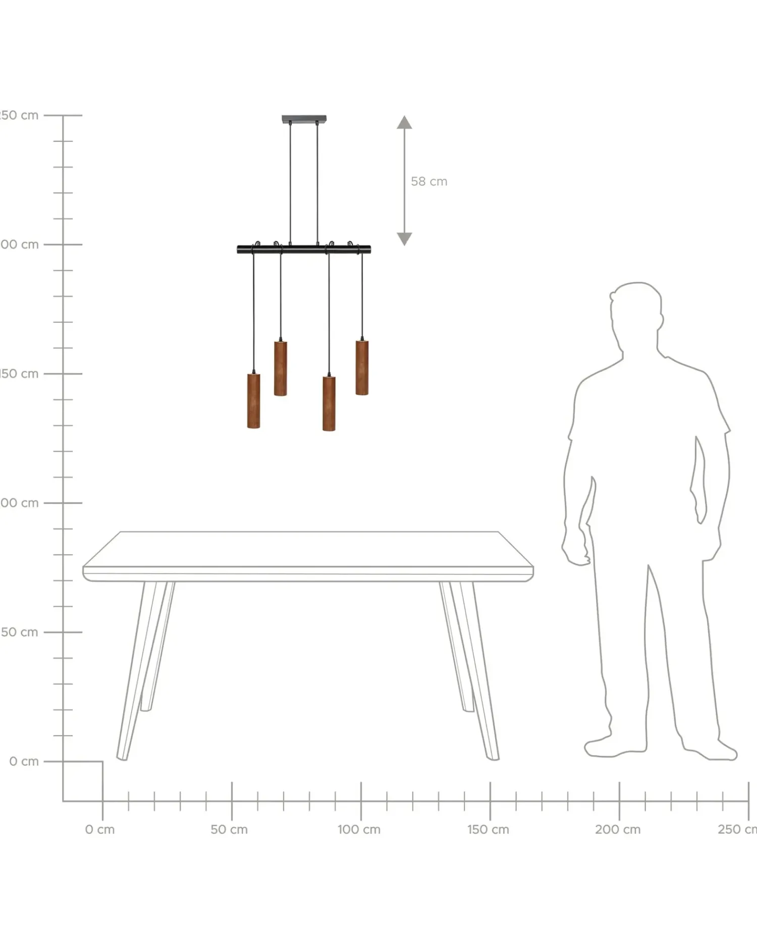 Best Beliani Lampadario TUTAKI Legno di quercia Nero Marrone Nero