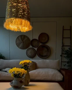 Hot Beliani Lampadario TUTONG Vimini Naturale