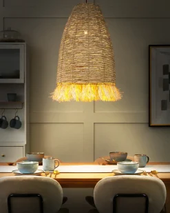 Hot Beliani Lampadario TUTONG Vimini Naturale