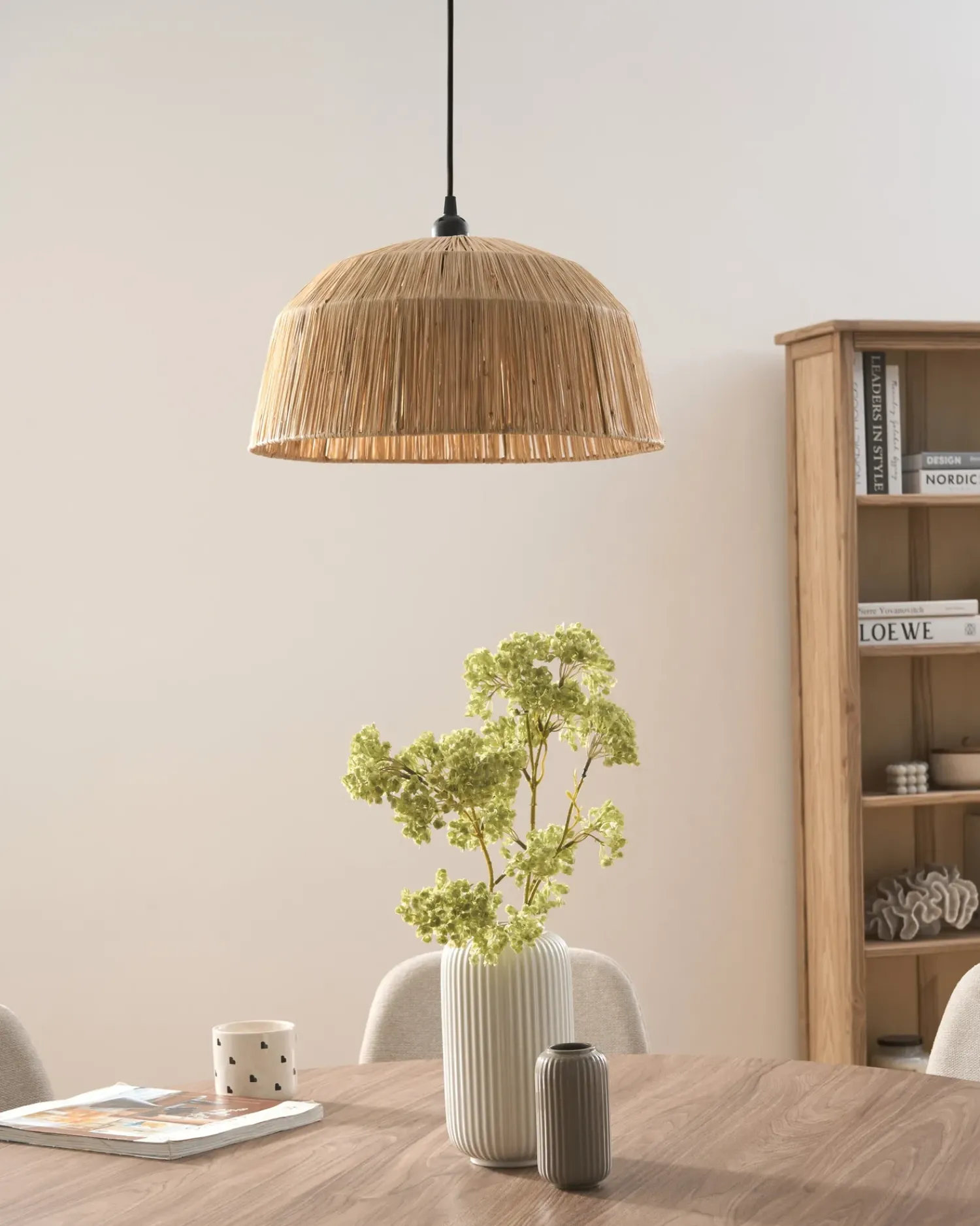 Outlet Beliani Lampadario UMBA Vimini Naturale