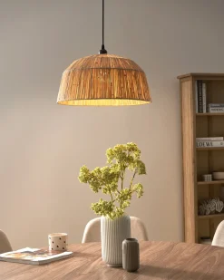 Outlet Beliani Lampadario UMBA Vimini Naturale