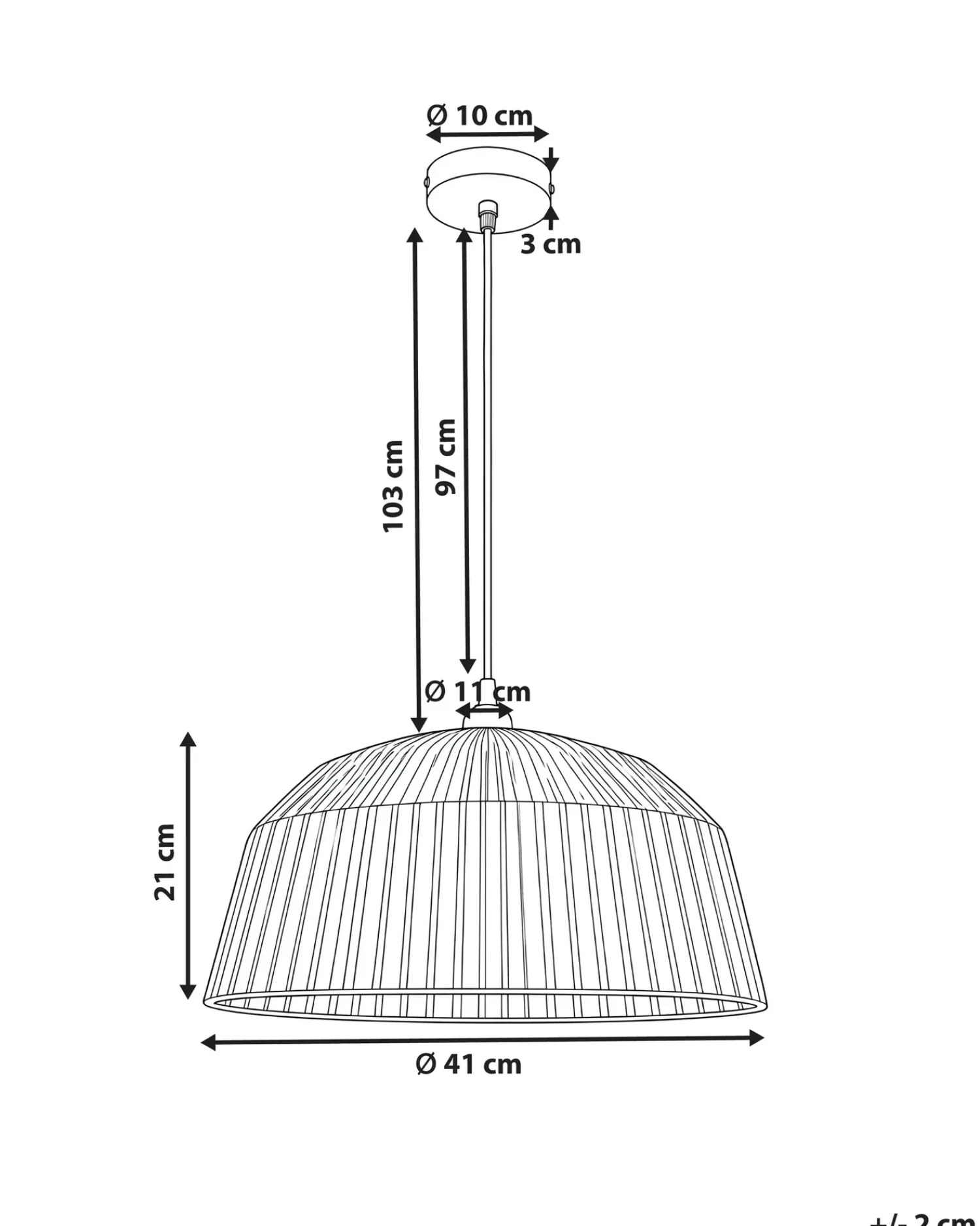 Outlet Beliani Lampadario UMBA Vimini Naturale