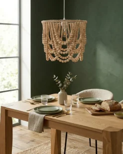 Beliani Lampadario VERUGAL Legno chiaro Marrone