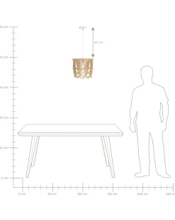 Beliani Lampadario VERUGAL Legno chiaro Marrone