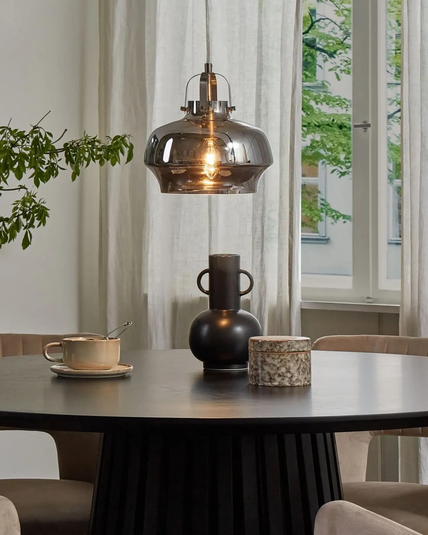 Hot Beliani Lampadario WILTZ Vetro Grigio chiaro Trasparente Grigio