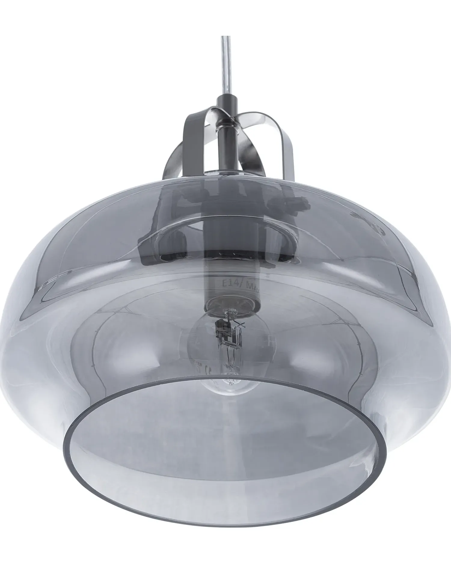 Hot Beliani Lampadario WILTZ Vetro Grigio chiaro Trasparente Grigio