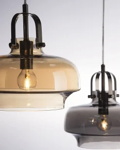 Hot Beliani Lampadario WILTZ Vetro Grigio chiaro Trasparente Grigio