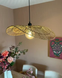 Best Beliani Lampadario YAGUEZ Iuta Naturale