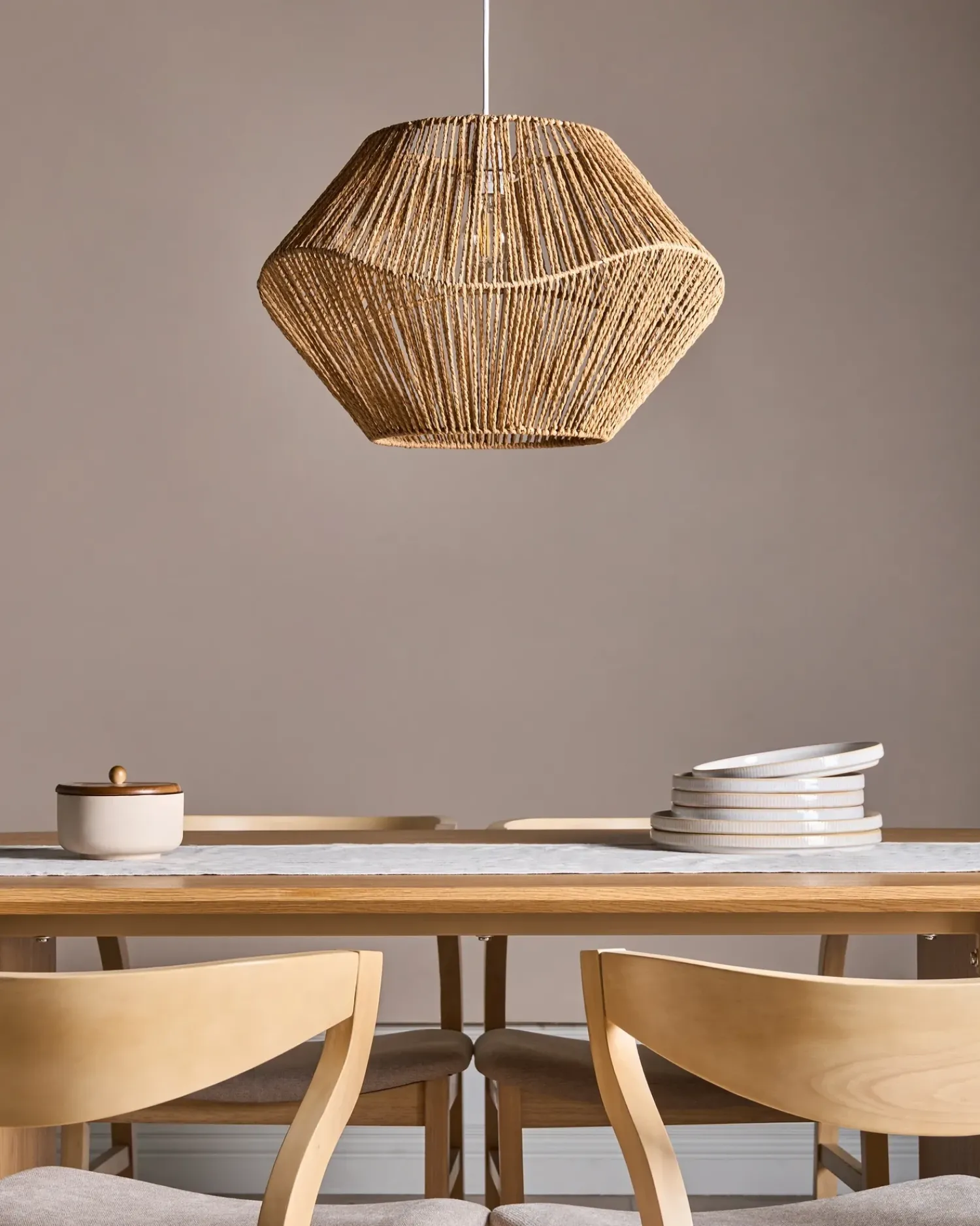 Clearance Beliani Lampadario YAMBOU Corda di carta Naturale