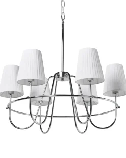 New Beliani Lampadario YAMETHIN Metallo Argento Bianco Argento