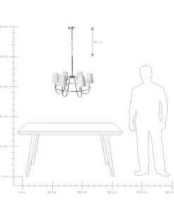 New Beliani Lampadario YAMETHIN Metallo Argento Bianco Argento