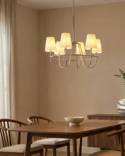 New Beliani Lampadario YAMETHIN Metallo Argento Bianco Argento