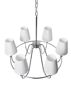 New Beliani Lampadario YAMETHIN Metallo Argento Bianco Argento