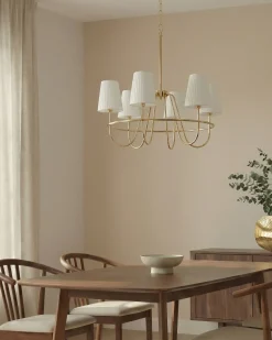 Discount Beliani Lampadario YAMETHIN Metallo Oro Bianco Oro