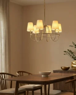 Discount Beliani Lampadario YAMETHIN Metallo Oro Bianco Oro