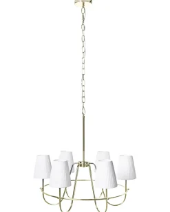 Discount Beliani Lampadario YAMETHIN Metallo Oro Bianco Oro