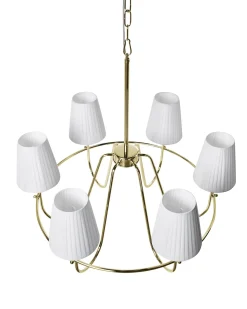 Discount Beliani Lampadario YAMETHIN Metallo Oro Bianco Oro