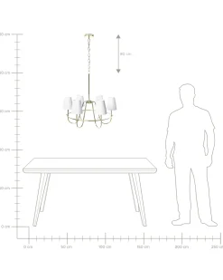 Discount Beliani Lampadario YAMETHIN Metallo Oro Bianco Oro