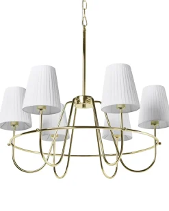 Discount Beliani Lampadario YAMETHIN Metallo Oro Bianco Oro