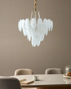 New Beliani Lampadario YAUCA Vetro Ottone Ottone Trasparente