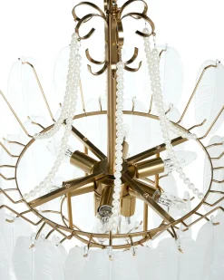 New Beliani Lampadario YAUCA Vetro Ottone Ottone Trasparente