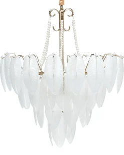 New Beliani Lampadario YAUCA Vetro Ottone Ottone Trasparente