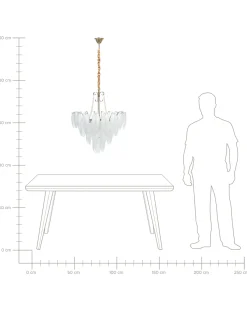 New Beliani Lampadario YAUCA Vetro Ottone Ottone Trasparente