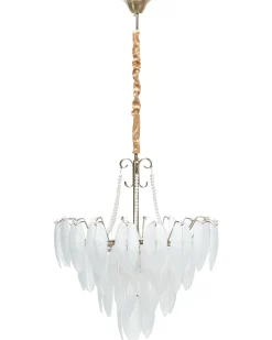 New Beliani Lampadario YAUCA Vetro Ottone Ottone Trasparente