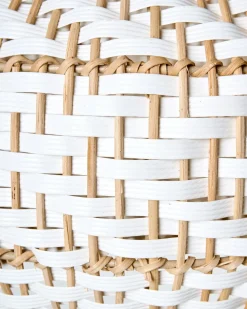 Discount Beliani Lampadario YAUCO Rattan Bianco Bianco Naturale