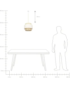 Clearance Beliani Lampadario YUMURI Rattan Beige chiaro Beige Naturale