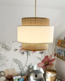 Clearance Beliani Lampadario YUMURI Rattan Beige chiaro Beige Naturale